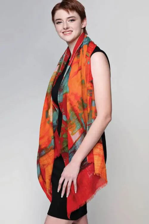 Sakshi Red Wool Shawl
