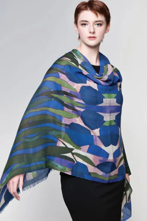 Navita Navy Blue Wool Shawl