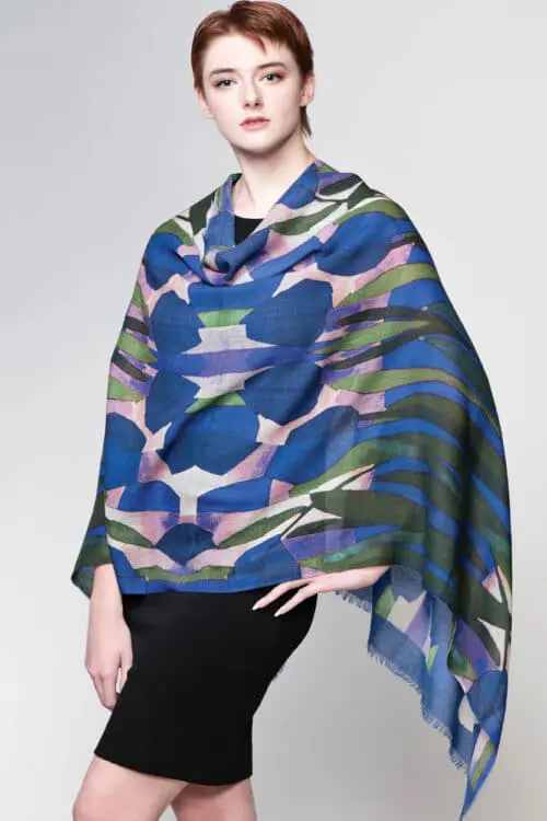 Navita Navy Blue Wool Shawl