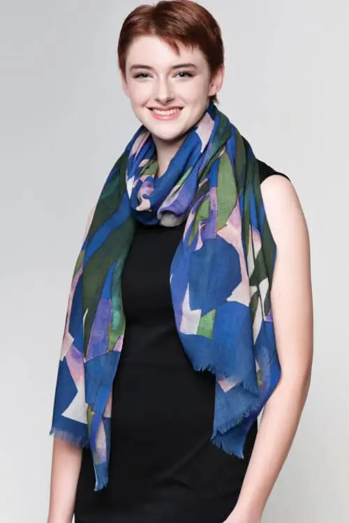 Navita Navy Blue Wool Shawl