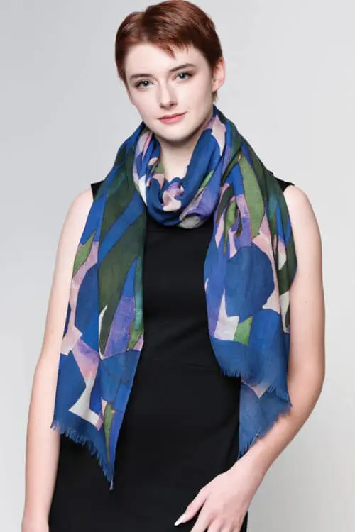 Navita Navy Blue Wool Shawl