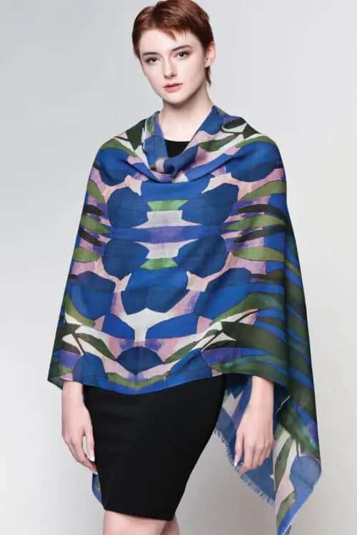 Navita Navy Blue Wool Shawl
