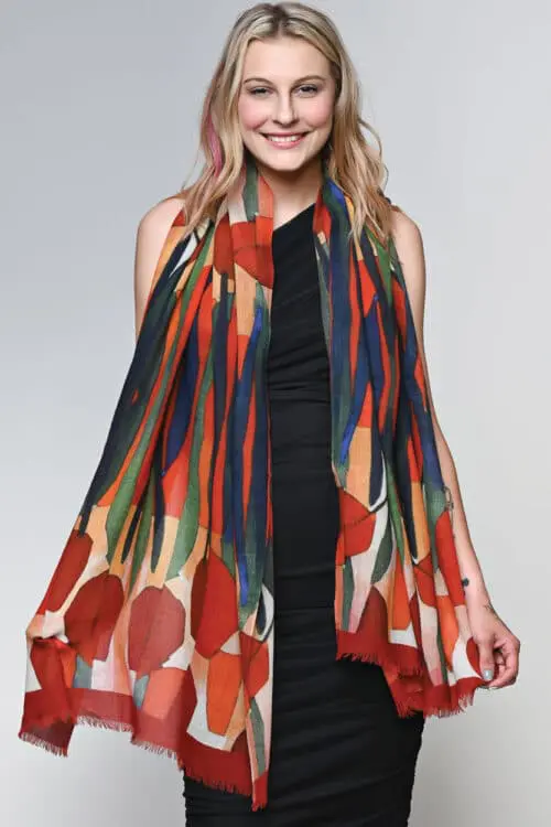 Navita Burgundy Wool Shawl