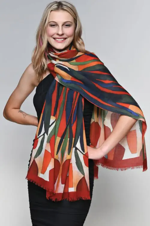 Navita Burgundy Wool Shawl
