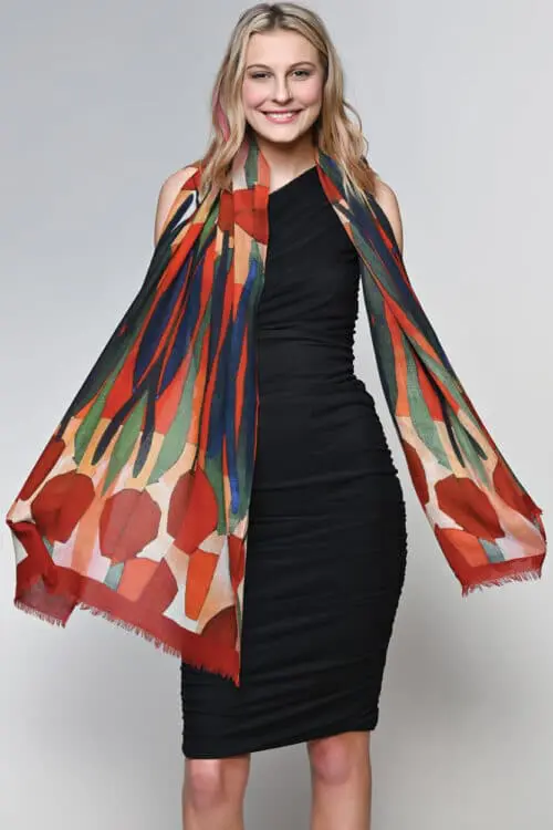 Navita Burgundy Wool Shawl