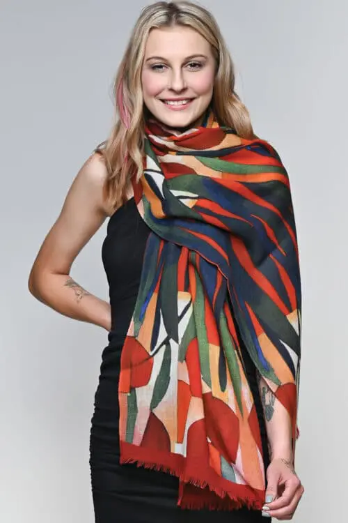 Navita Burgundy Wool Shawl