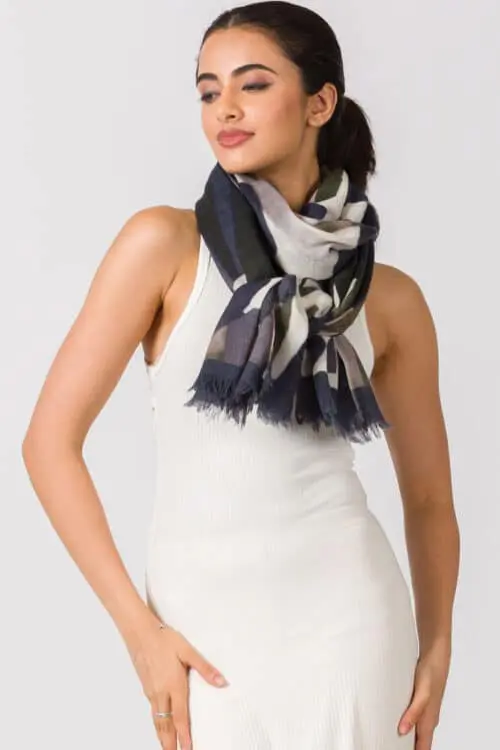Navita Black Printed Wool Shawl