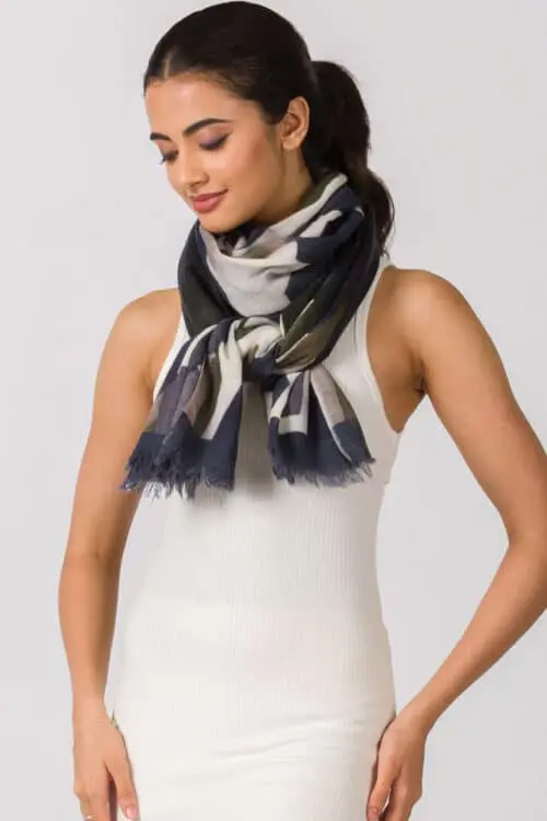 Navita Black Printed Wool Shawl