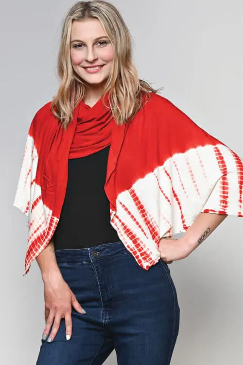 Red Shibori Knit Wrap