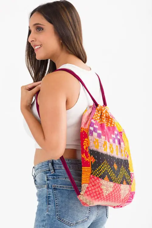 Colorful Kantha Backpack