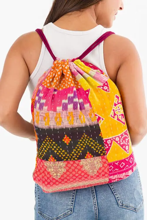 Colorful Kantha Backpack