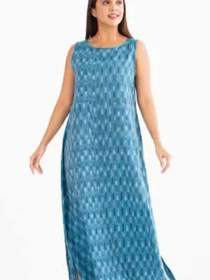 Neela Ikat Light Blue Dress