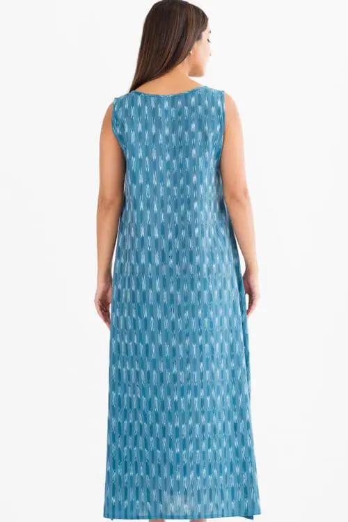 Neela Ikat Light Blue Dress