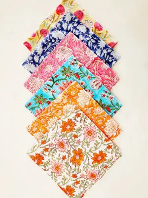 Floral Block Print Napkins