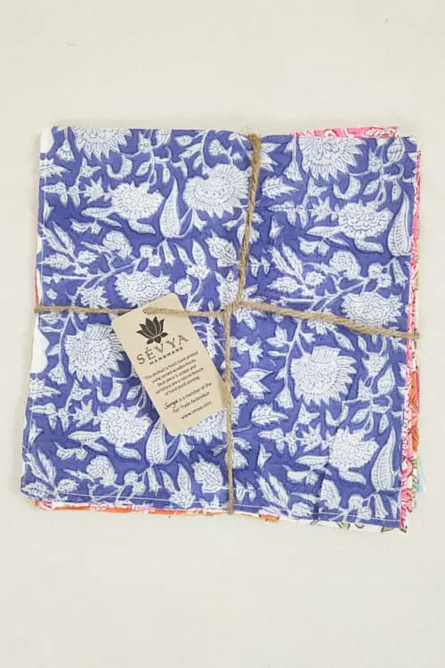 Floral Block Print Napkins Set