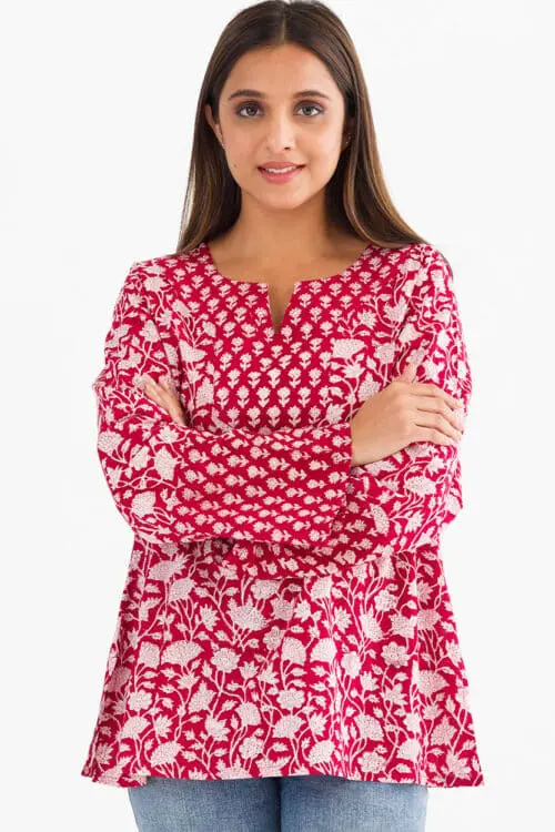 Devani Red Cotton Tunic