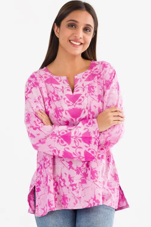 Devani Pink Cotton Tunic