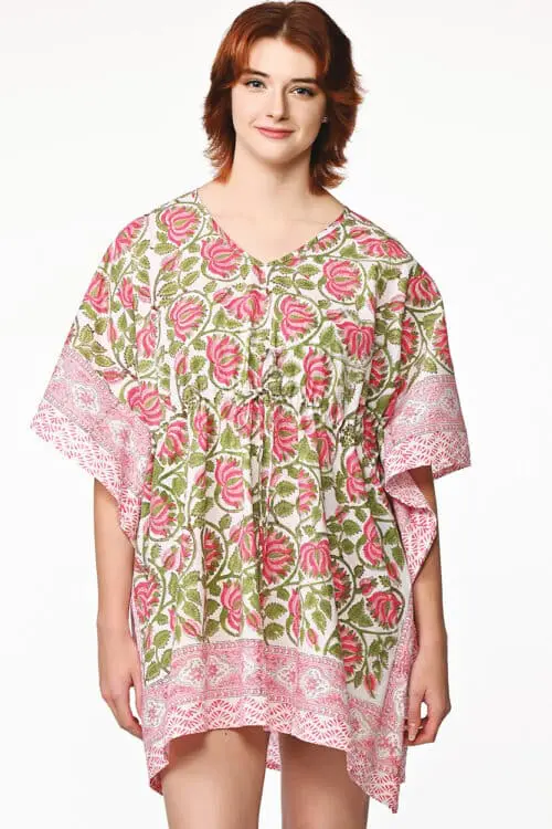 Lotus Pink Cotton Caftan Dress
