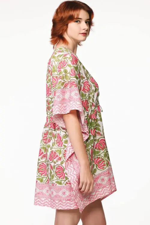 Lotus Pink Cotton Caftan Dress