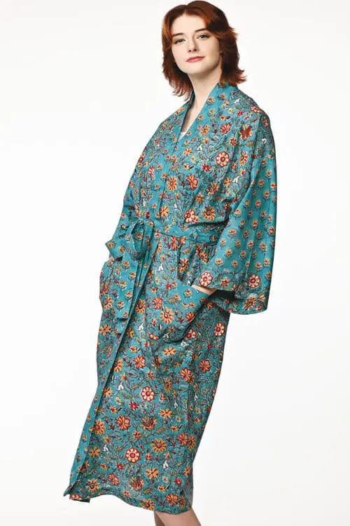 Sangita Turquoise Kimono Robe