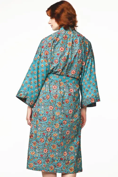 Sangita Turquoise Kimono Robe