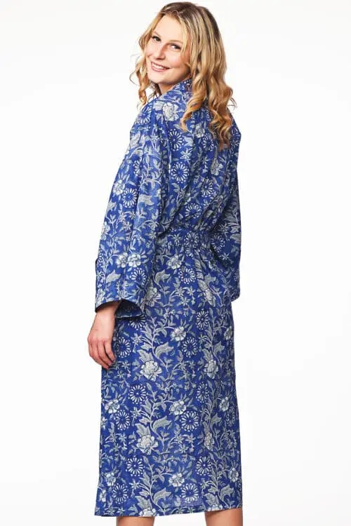 Lalita Indigo Block Print Kimono Robe