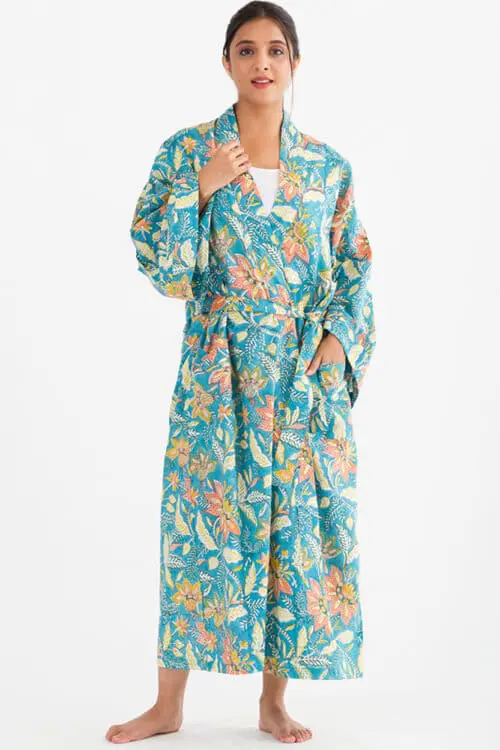 Lalita Block Print Kimono Robe
