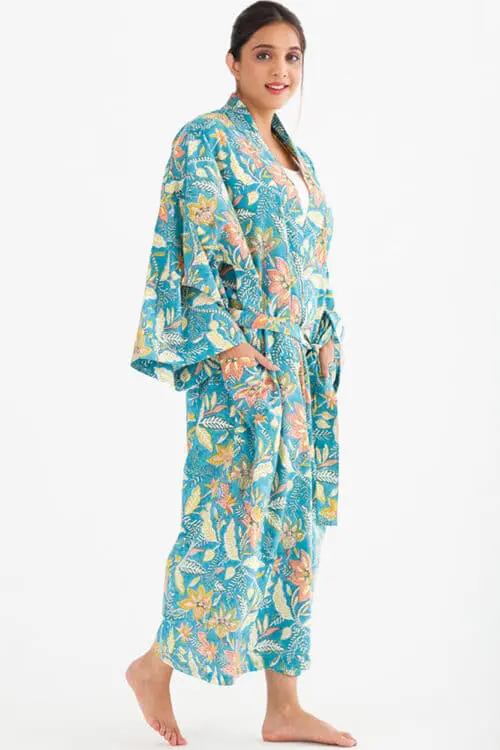 Lalita Block Print Kimono Robe