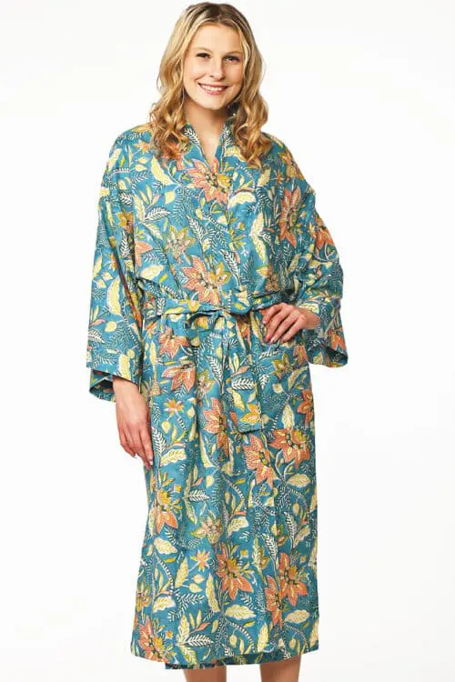 Lalita Turquoise Kimono Robe