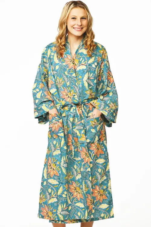 Lalita Block Print Kimono Robe