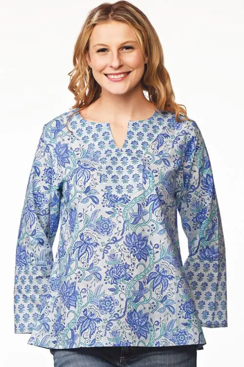 Devani Sky Blue Cotton Tunic