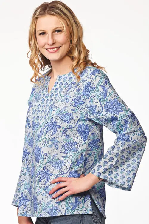Devani Sky Blue Cotton Tunic
