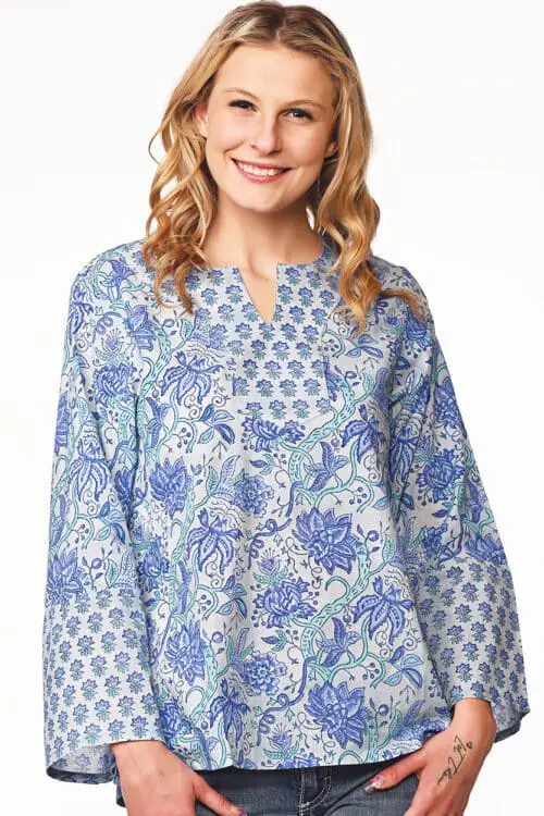 Devani Sky Blue Cotton Tunic