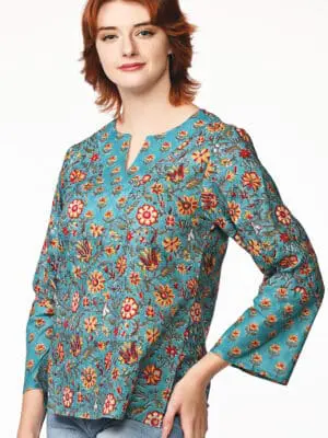 Devani Turquoise Cotton Tunic