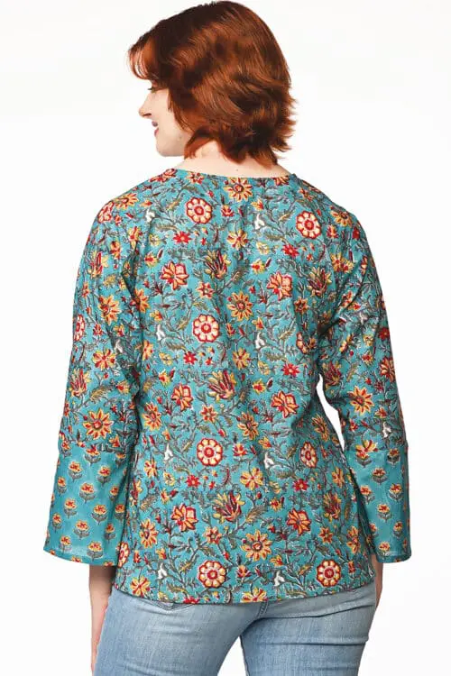 Devani Turquoise Cotton Tunic