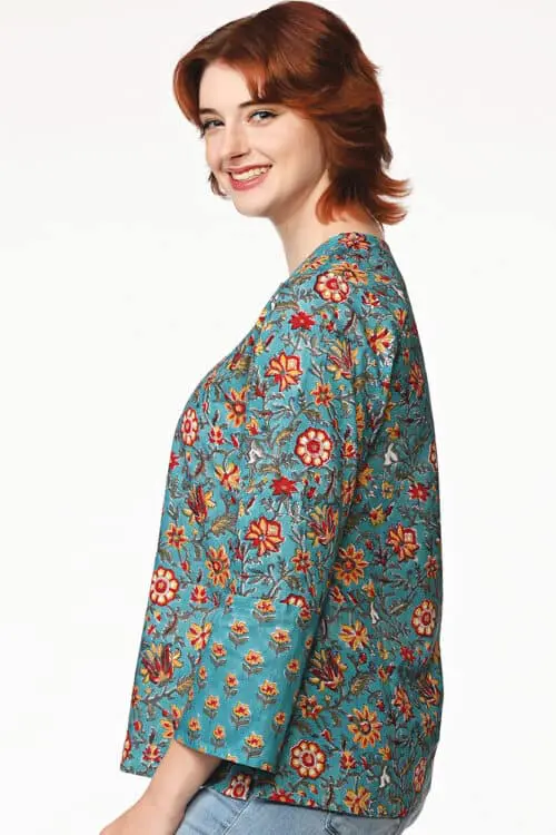 Devani Turquoise Cotton Tunic