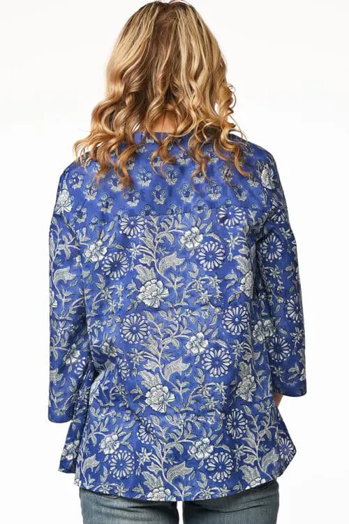 Tamira Indigo Cotton Tunic Top