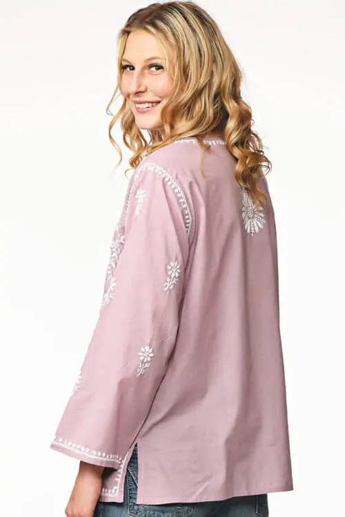 Tara Purple Embroidered Tunic