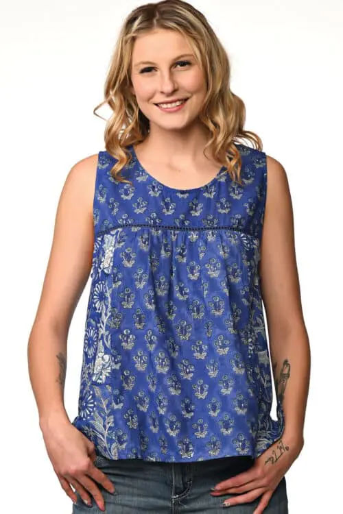 Pavitra Indigo Cotton Sleeveless Top