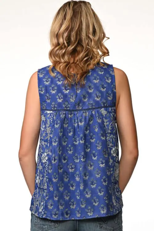 Pavitra Indigo Cotton Sleeveless Top