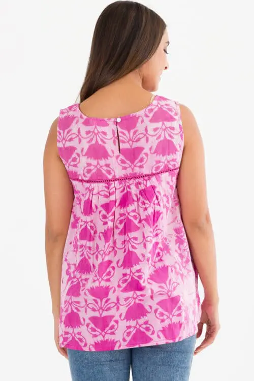 Pavitra Pink Cotton Sleeveless Top
