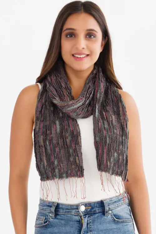 Revati Silver Wool Scarf
