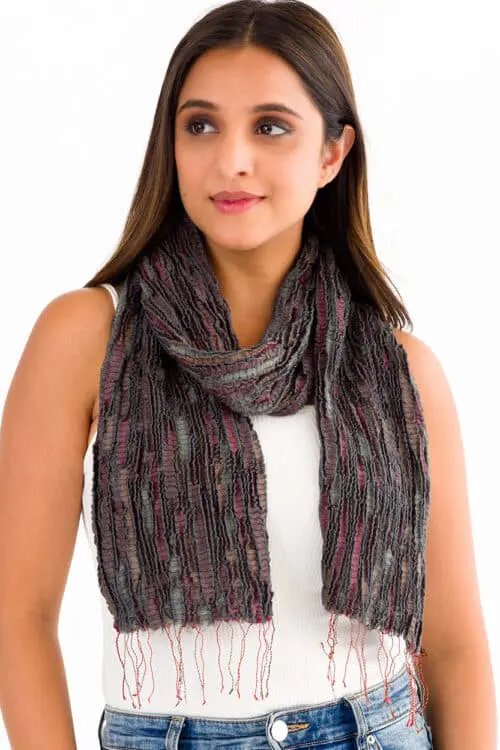 Revati Silver Wool Scarf