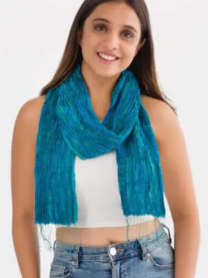 Revati Turquoise Wool Scarf