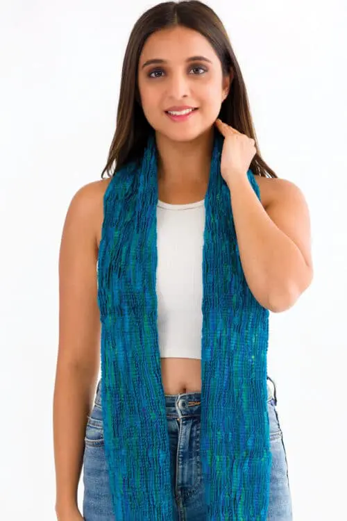 Revati Turquoise Wool Scarf