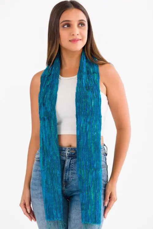 Revati Turquoise Wool Scarf