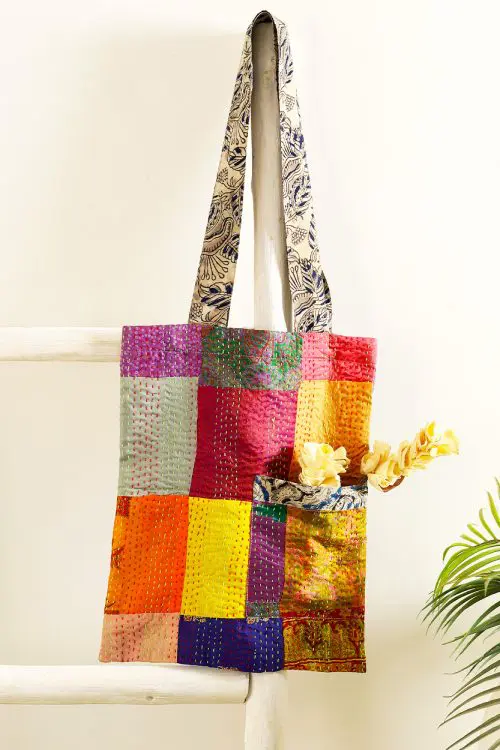 Silk Kantha Tote Bags