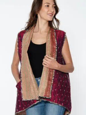 Reversible Sleeveless Kantha Jacket