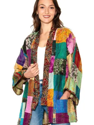 Patchwork Silk Kantha Kimono Jackets