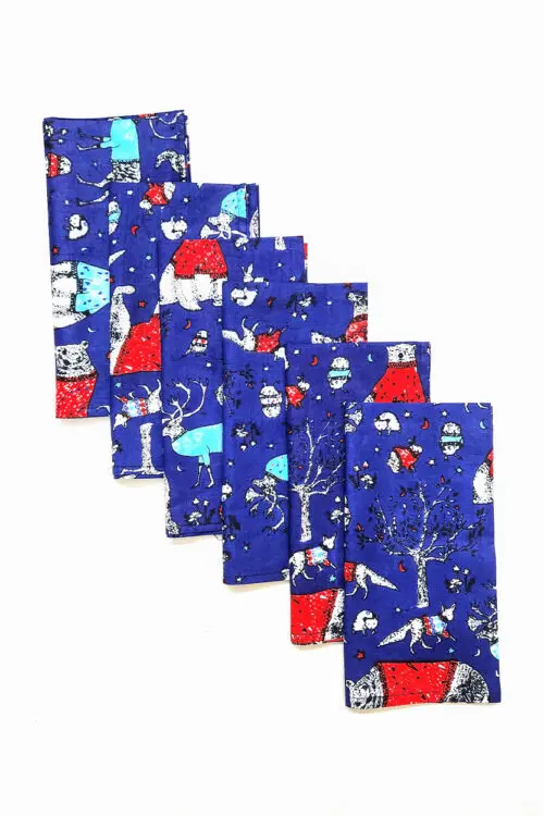 Blue Holiday Napkins
